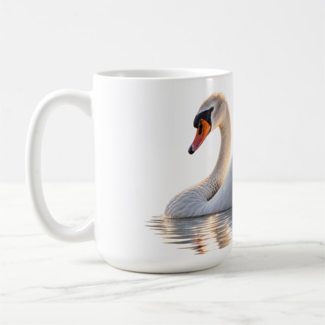 Gyllene svan på vatten kaffemugg (Vänster)