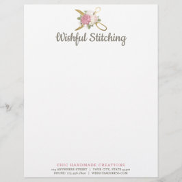 Gyllene sy-saxar & shabby chic blommande rosor brevhuvud