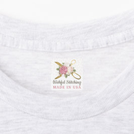 Gyllene sy-saxar Shabby floral anpassade kläder Klistermärke