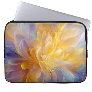 Gyllene symfoni av blommande abstrakta kronblad laptop fodral