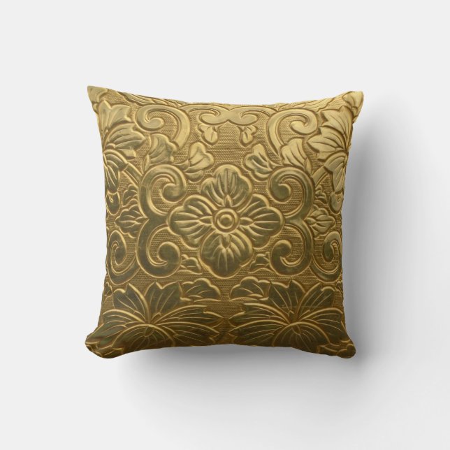Gyllene textil kastkudde kudde (Framsida)
