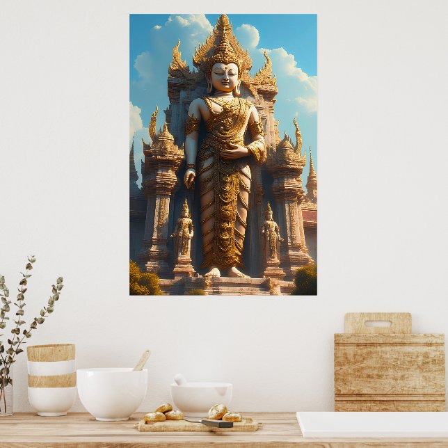 Gyllene Thai Tempelskyddsängel Poster (Kök)