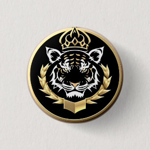Gyllene Tiger Crest Emblem Knapp