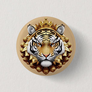 Gyllene Tiger Crest Emblem Knapp