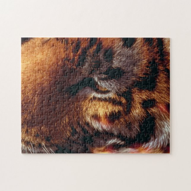Gyllene Tiger Eye Närbild Vilda Djur  Pussel (Horisontell)