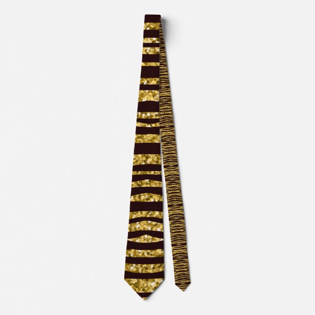 gyllene tiger print, tiger skin mönster, tiger päl slips (Framsida)