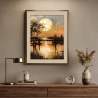 Gyllene timme solnedgång poster