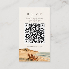 Gyllene timme Strandbröllop QR RSVP-kort Tilläggskort