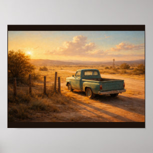 Gyllene timmen på Texas landsbygd Poster
