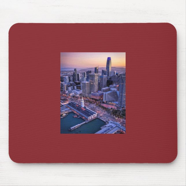 Gyllene timmen San Francisco Stad Flygbild Musmatta (Framsidan)