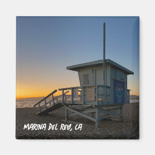 Gyllene Timmen Solnedgång - Marina Del Rey, CA Magnet