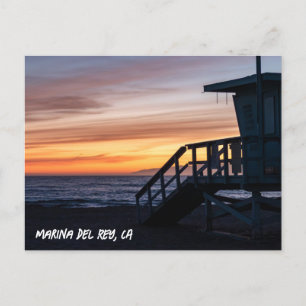 Gyllene timmen solnedgång - Marina Del Rey, CA Vykort
