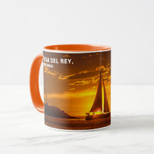 Gyllene timmen Solnedgång med Sa- MARINA DEL REY,  Mugg