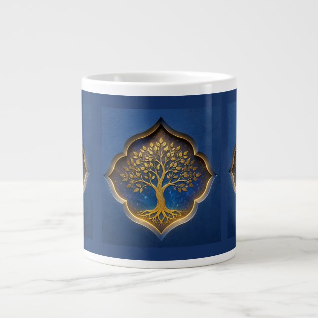Gyllene Träd i Celestial Ram Gift Jumbo Mugg (Framsidan)