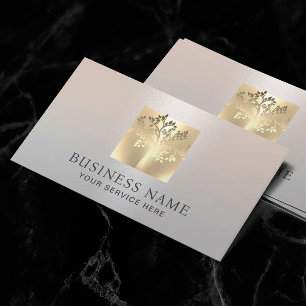 Gyllene Träd Logotyp Modern Salon & SPA för Silver Visitkort