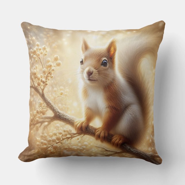 Gyllene Trädsquirrel Kastkudde Kudde (Framsida)