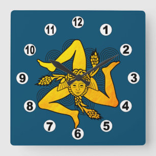 Gyllene Triskelion & trippel spiral symbol / Greki Fyrkantig Klocka