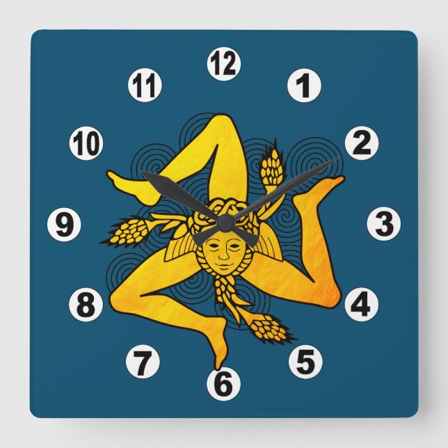 Gyllene Triskelion & trippel spiral symbol / Greki Fyrkantig Klocka (Framsida)