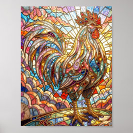 Gyllene Tupp av Ljus Golvd mosaik  Poster