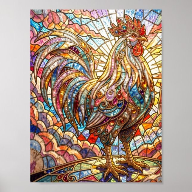 Gyllene Tupp av Ljus Golvd mosaik  Poster (Framsidan)