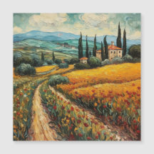Gyllene Tuscany Vildblomma Landsbygd Landskap