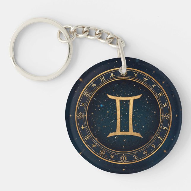 Gyllene Tvillingarnas Zodiakcirkel Med Stjärnklar  (Framsidan)