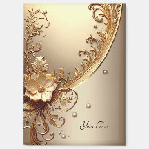 Gyllene utsmyckad blomster magnet