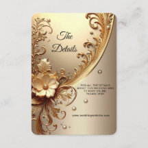 Gyllene utsmyckad blomsterdetaljkuvert