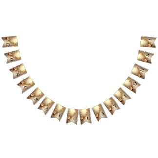 Gyllene utsmyckad blomsterflagg vimplar