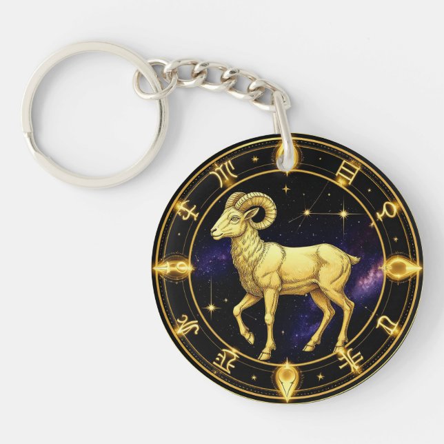 Gyllene Väduren Zodiakcirkel Med Vädur (Framsidan)