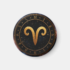 Gyllene Väduren Zodiakhjulssymbol Magnet