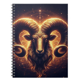 Gyllene Väduren Zodiakussymbol Anteckningsbok