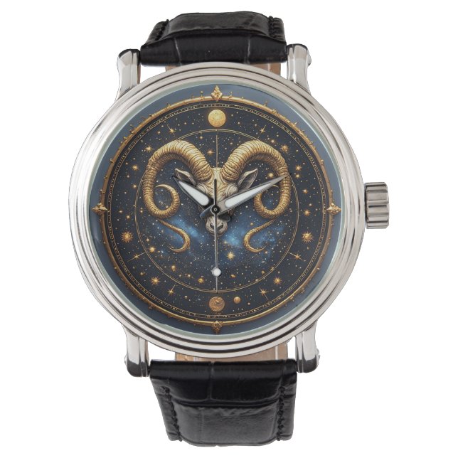 Gyllene Väduren Zodiasköld Armbandsur (Framsida)