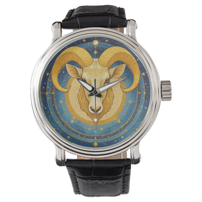 Gyllene Väduren Zodiasköld Armbandsur (Framsida)