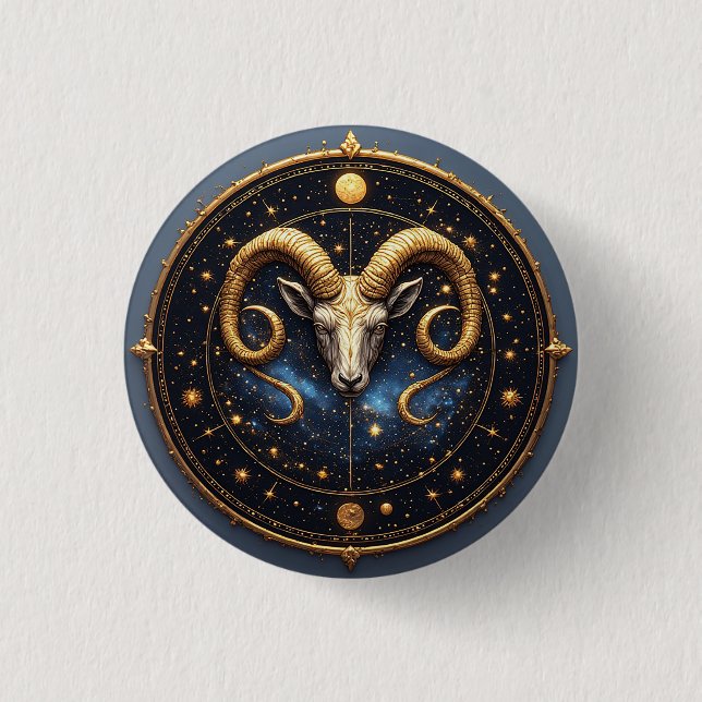 Gyllene Väduren Zodiasköld Knapp (Framsida)