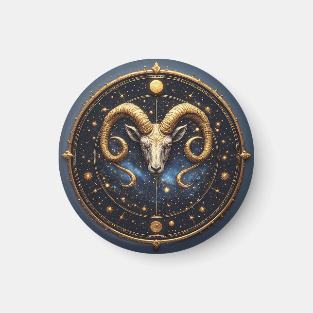 Gyllene Väduren Zodiasköld Magnet (Framsidan)