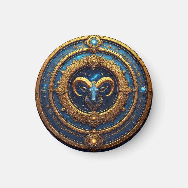Gyllene Väduren Zodiasköld Magnet (Framsidan)