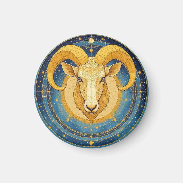 Gyllene Väduren Zodiasköld Magnet (Framsidan)