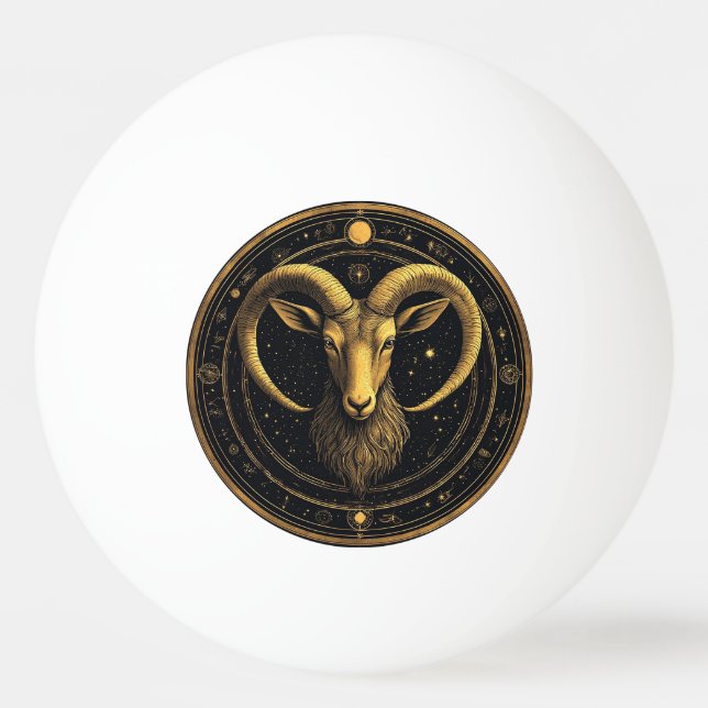 Gyllene Väduren Zodiasköld Pingisboll (Framsidan)