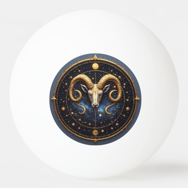 Gyllene Väduren Zodiasköld Pingisboll (Framsidan)