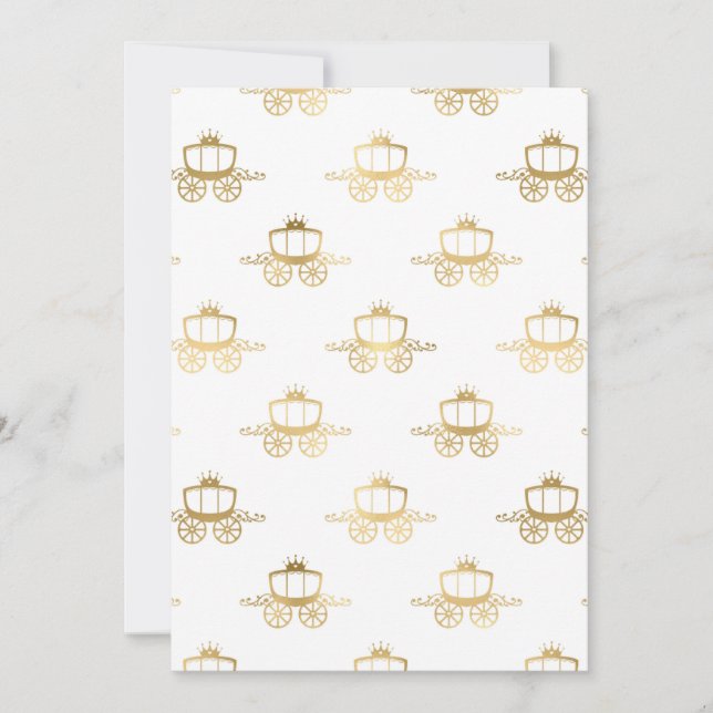 Gyllene vagnar Askungen Prinsessa Kunglig Magi Inbjudningar (Framsida)