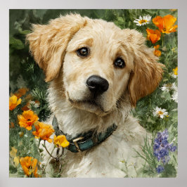 Gyllene Valp Porträtt Poster