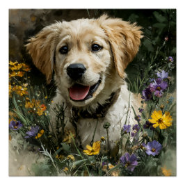 Gyllene Valp Vildblomma Glädje Perfect Poster