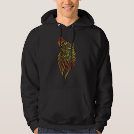 Gyllene Varg som ylar – Tribal Design för Djuranda Hoodie