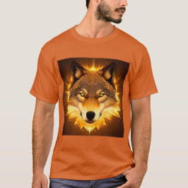 🐺 Gyllene Varg Strålande Energi Mythiskt Utseende T Shirt