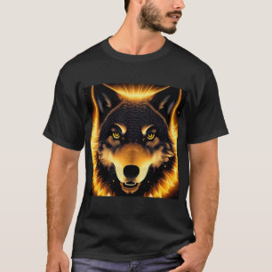 🐺 Gyllene Varg Strålande Ljus Mythiskt Grafik ✨ T Shirt