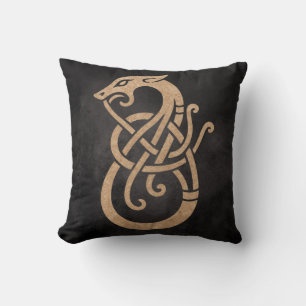 Gyllene Viking Ormknut Symbol Kudde