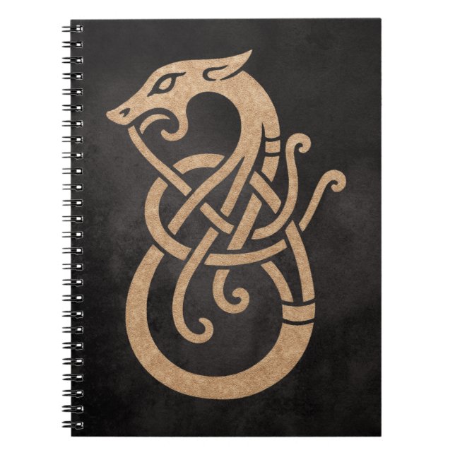 Gyllene Viking Serpent Knut Symbol Anteckningsbok (Framsidan)