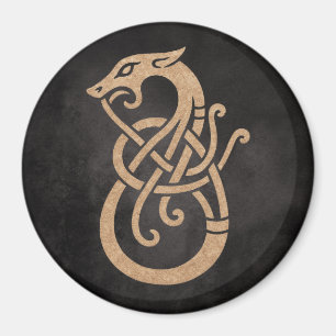 Gyllene Viking Serpknut Symbol Magnet