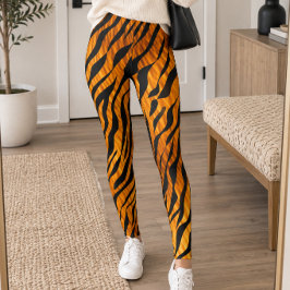 Gyllene vilda tiger ränder leggings